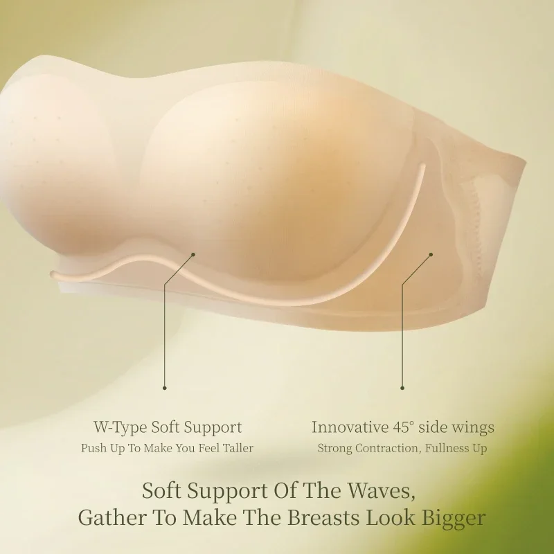 SUJIIN Invisible Strapless Bra for Women Wireless Seamless Push Up Bralette Lady Summer Convertible Multiway Lift Bras Female