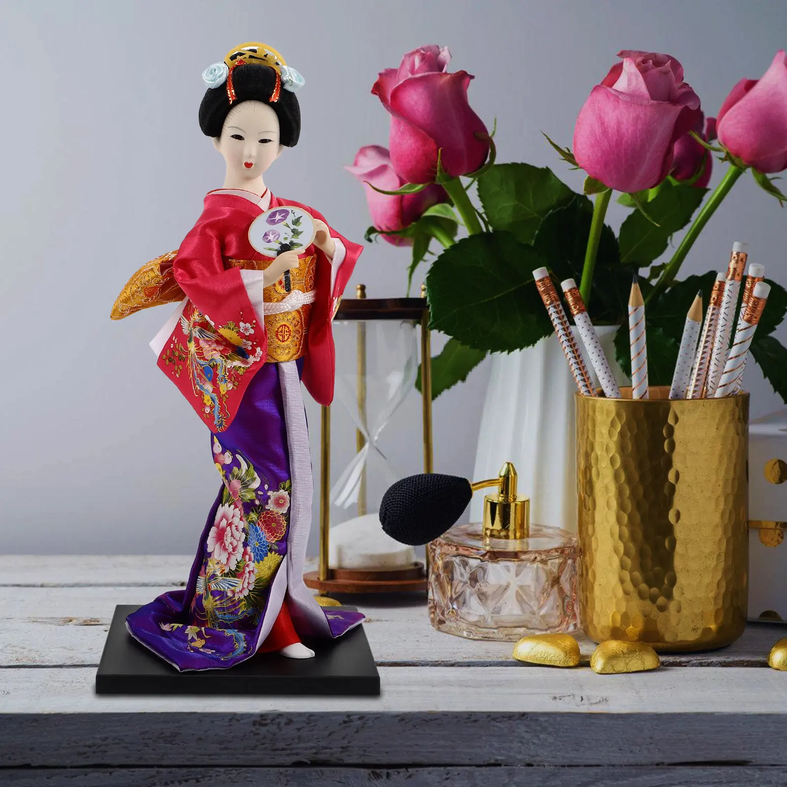 

Коллекционная статуэтка гейши для приборной панели автомобиля, восточный азиатский декор для дома, украшения в стиле кимоно, японский стиль