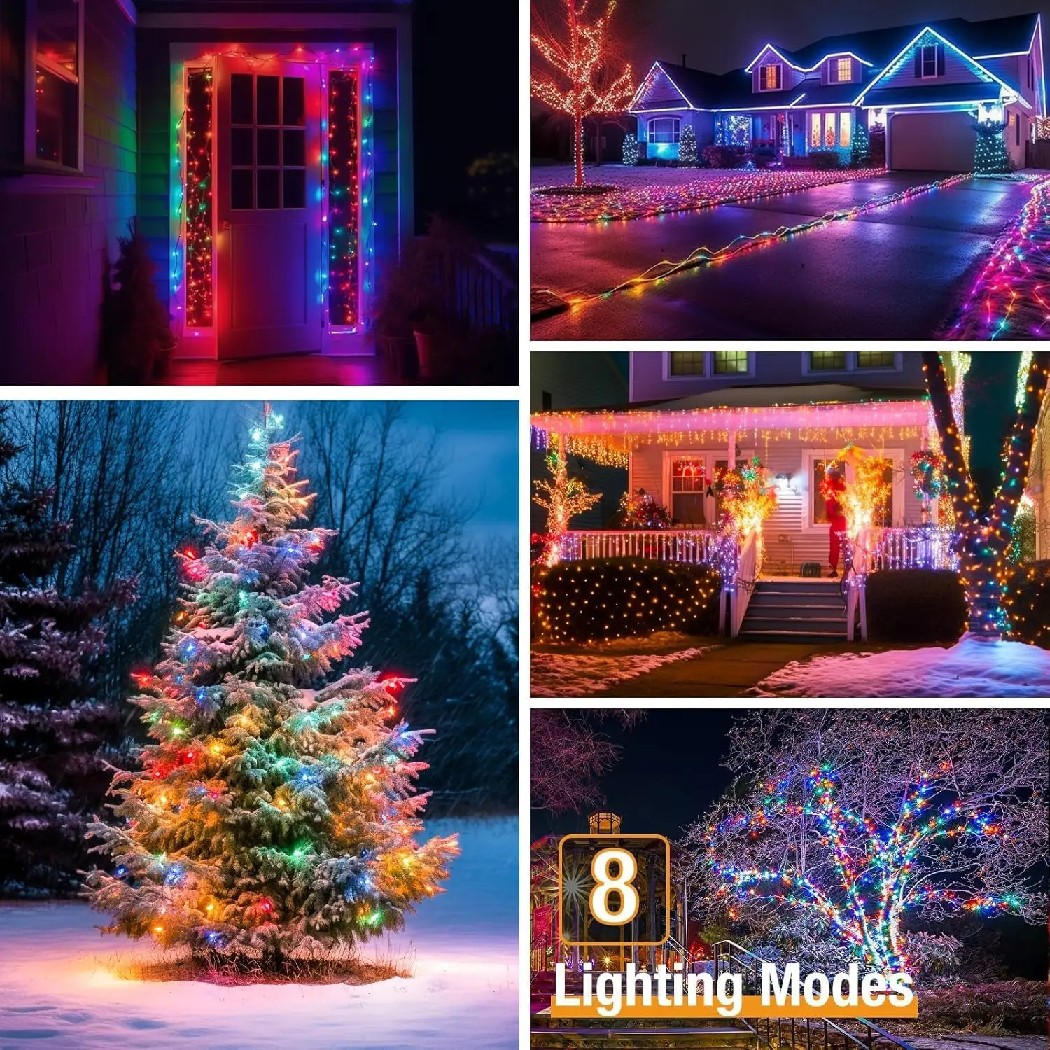 Luci natalizie solari per esterni Luci natalizie lampeggianti a LED Luci decorative da giardino con design a forma fai-da-te per la festa di Natale dell'albero del cortile