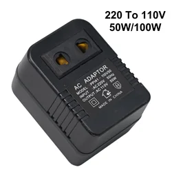 1pc Voltage Converter Steps Down Transformers Travel Adapter 220V To 110V Voltage Converter EU Plug 50/100W Power Transformers