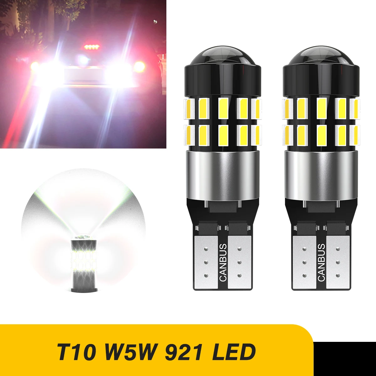 

2pcs Powerful T10 W5W Car Led Bulb 30SMD 3014 Chips Dome Reading Light Error Free For Ford Fiesta MK7 2008~2017