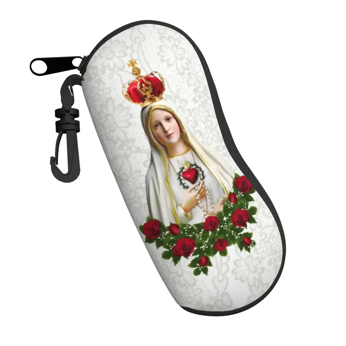 Custom Our Lady Of Fatima Virgin Mary Shell Eyeglasses Case Cute Portugal Rosary Catholic Glasses Case Sunglasses Box Pouch