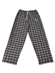 Pijama xadrez de algodão masculino bottoms, calças pijamas, calças de dormir, pijama masculino, roupa de casa, primavera verão