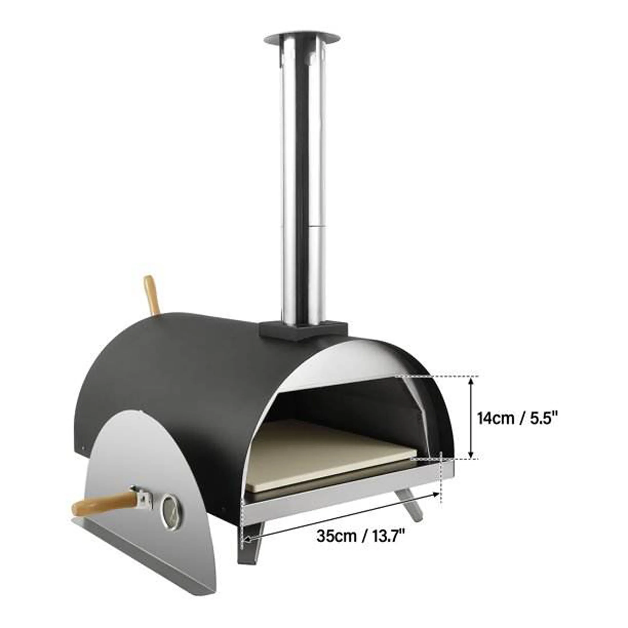 AUPLEX Stainless Steel Pellet Ardore Outdoor Smorke BBQ Outdoor Pizza Oven