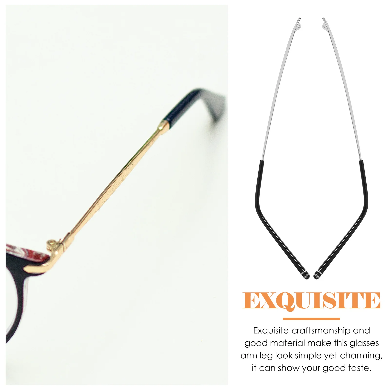 

1Pair Eyeglasses Replacement Temple Arms Metal Frame Repair Parts Suitable for Men Women Daily Use and Professional Repair