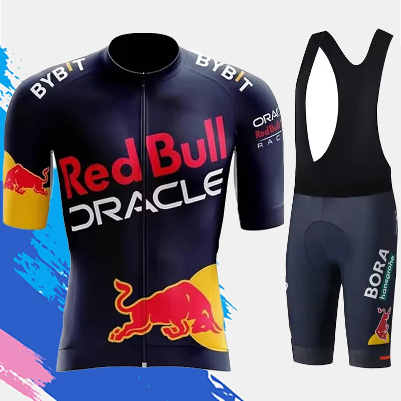 RedBull Men's Bicycles Cycling Suit Bib Bike Clothes Triathlon Shorts Jerseys Sportswear Team Jersey Clothing Man Mtb Blouse Set