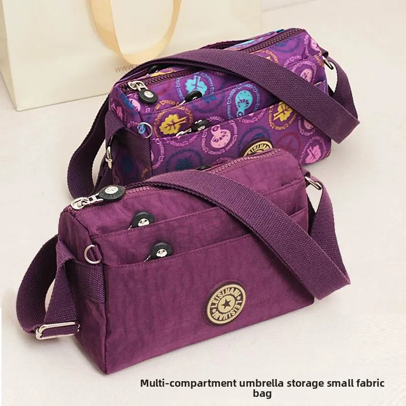 

Multi-Layer Nylon Oxford Cloth Backpack Crossbody Bag for Middle-Aged Women Elderly Grandmothers Soft Handbag with Zipper