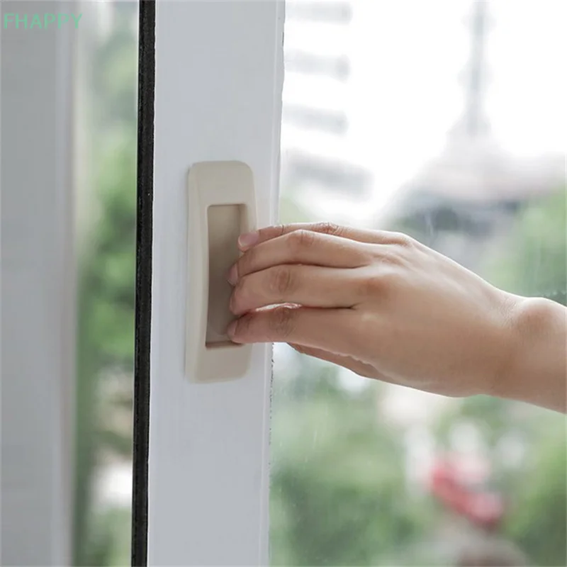 2Pcs Window Cabinet Drawer Organizer Wardrobe Handle Self-adhesive Door Handle Paste Open Sliding Door Knob Auxiliary Device