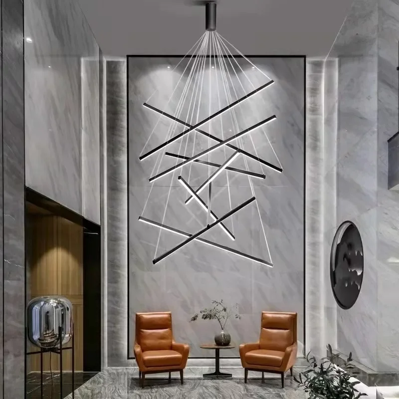 

Modern staircase ceiling pendant light bar LED pendant light living room duplex building interior pendant light