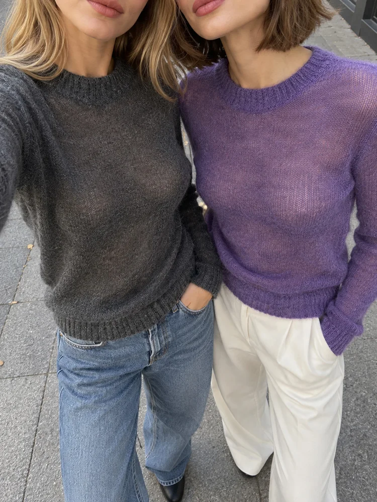 Tossy Strickwaren Durchsichtig Sommer Pullover Pullover Weibliche Sexy Langarm Innen Solide Stricken Y2k Top Für Frauen Pullover Kleidung