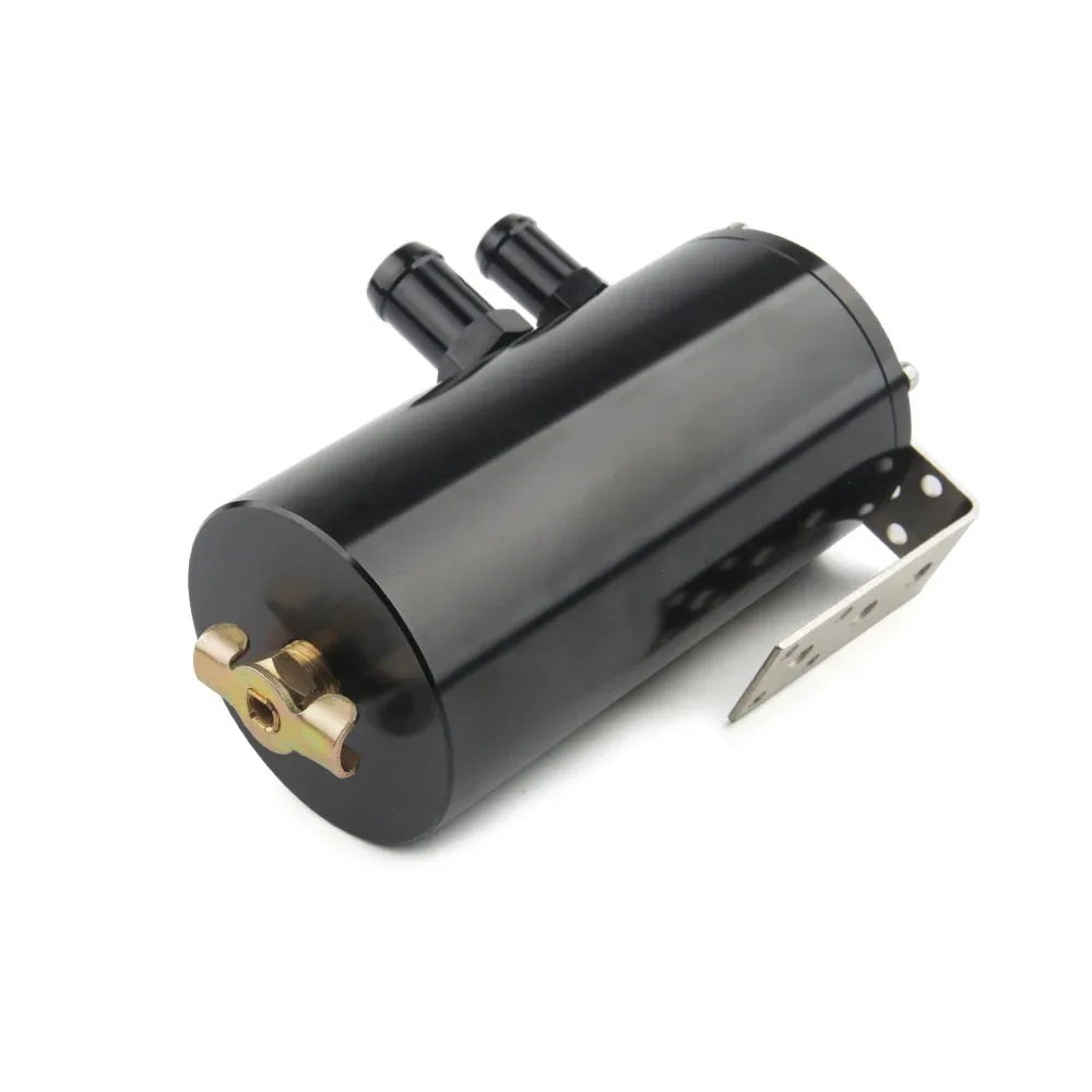 Universal Car Baffled Oil Catch Can with Breather Filter Aluminium Round Car Coolant Tank Car Coolant Fuel Surge Tank - view 6