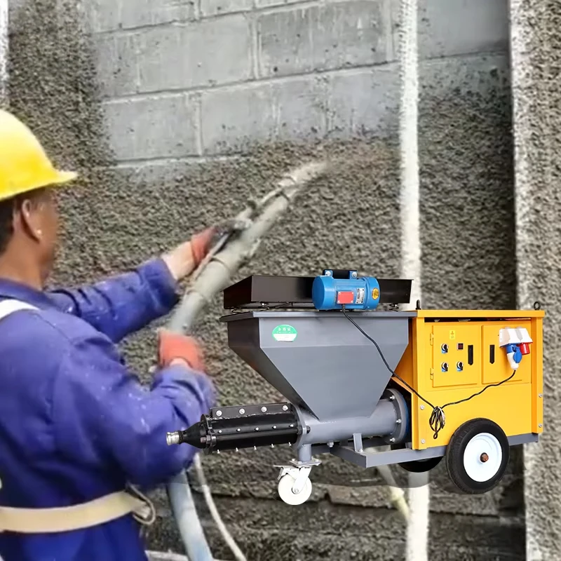 Professional Stucco Sprayer Electric Mortar Plaster Spray Gun for Wall Cement Rendering Plastering Equipment