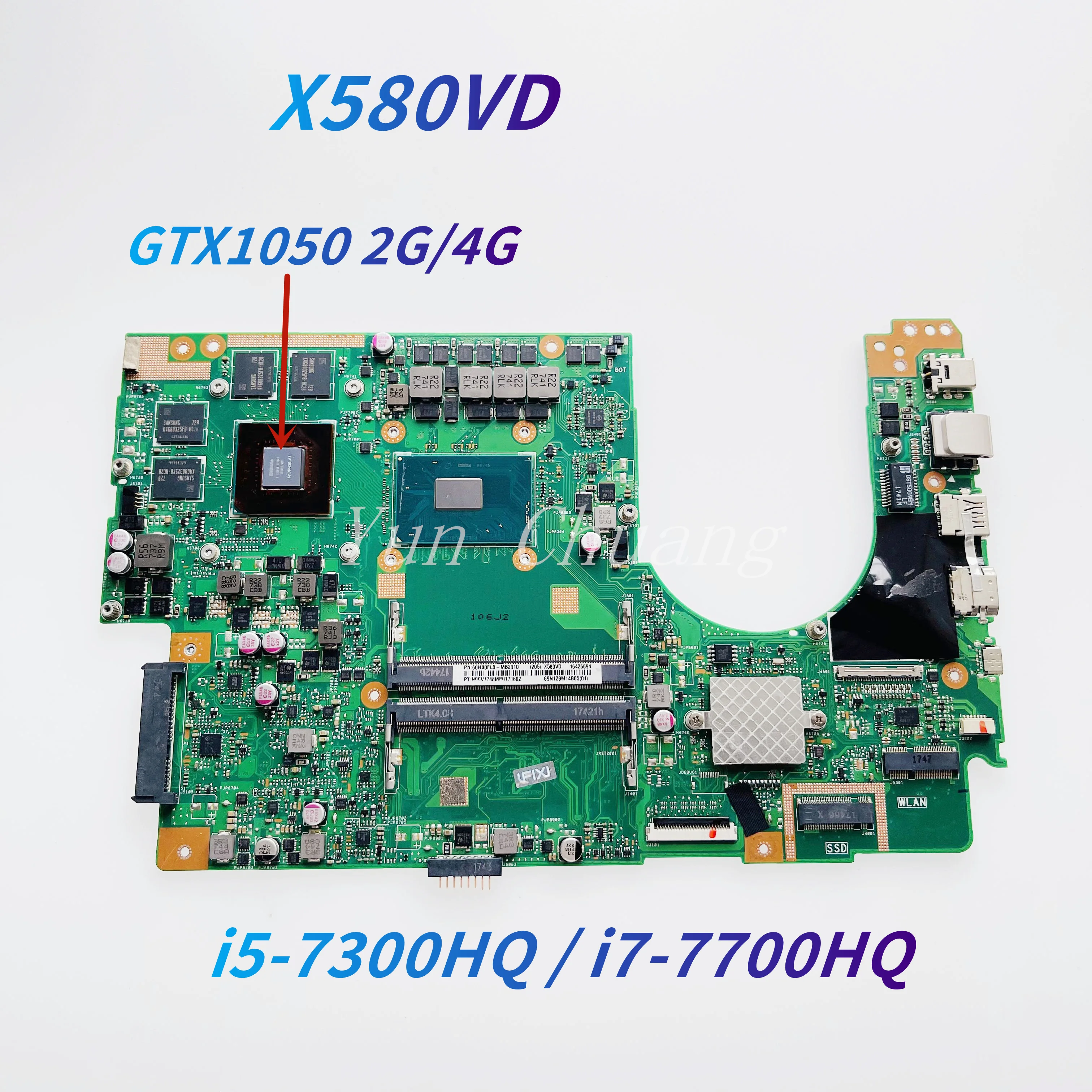 

X580VD Материнская плата ASUS X580 X580V X580VD N580VD X580VN материнская плата для ноутбука с фотографией/фотографией GTX1050 2G/4GB GPU DDR4