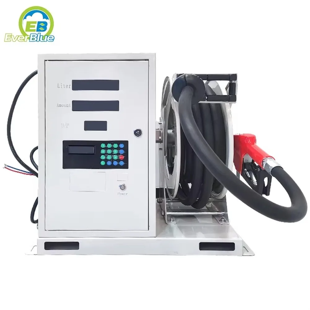 Diesel Pump Set with Wheel Fuel Dispenser High Accuracy Nozzle for Hose Packing All in One Design