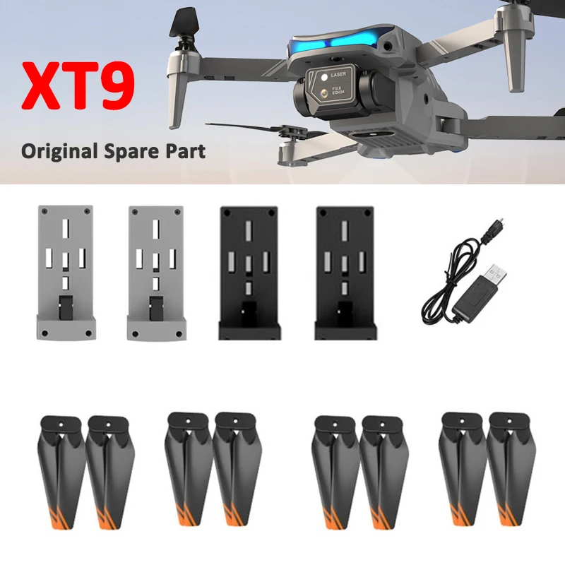 XT9 Mini Drone 4K podwójna kamera Quadcopter akcesoria śmigło główne ostrze skrzydła śmigło silnik z silnikiem Lipo bateria USB ładowarka