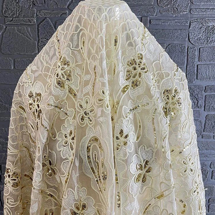 1ヤードのスパンコール刺繍ジャカード生地、パッチワークドレス、チャイナドレス、イブニングドレス、衣料デザイナー向け生地