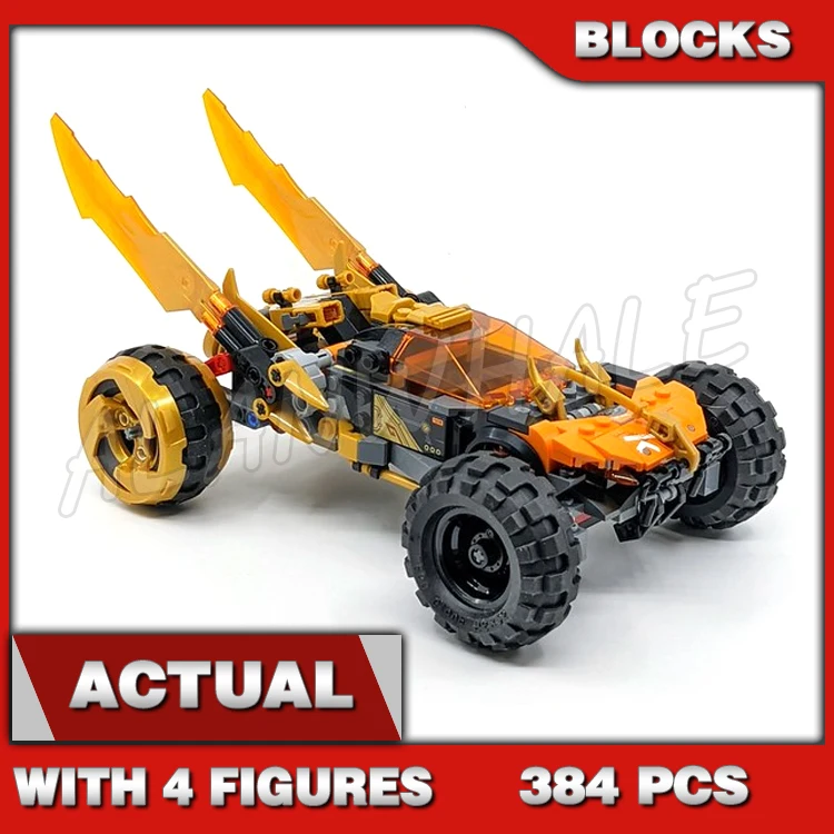 

384pcs Shinobi Crystallized Cole's Dragon Cruiser Car Golden Dragon Vehicle 60014 Building Blocks Toys Compatible With Model