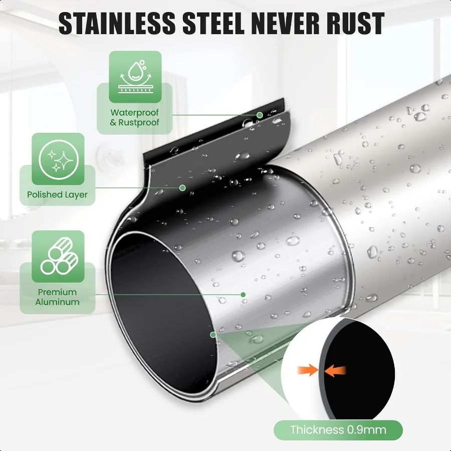 Nickel Curved Shower Curtain Rod3576 Inches Adjustable Splicing Design Curved Shower Rods Round Shower Curtain Rod Rust Proof S