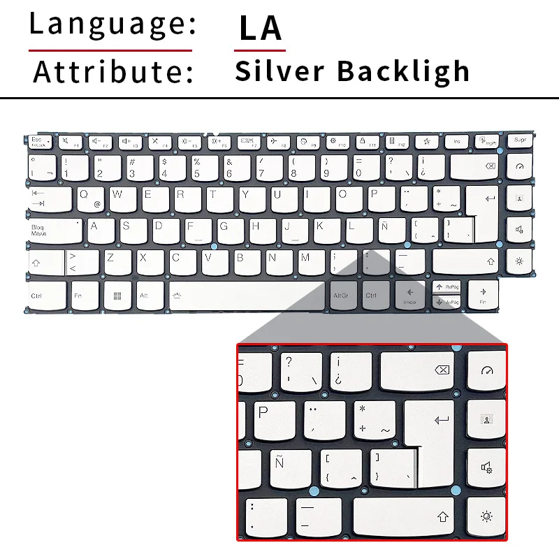 PT4SVB LA لوحة مفاتيح بإضاءة خلفية لاتينية لينوفو يوجا 9 14IAP7 ، يوجا 9 14IRP8 PT4SVB V213020AS1 SN21E20550 PK132BY2A01