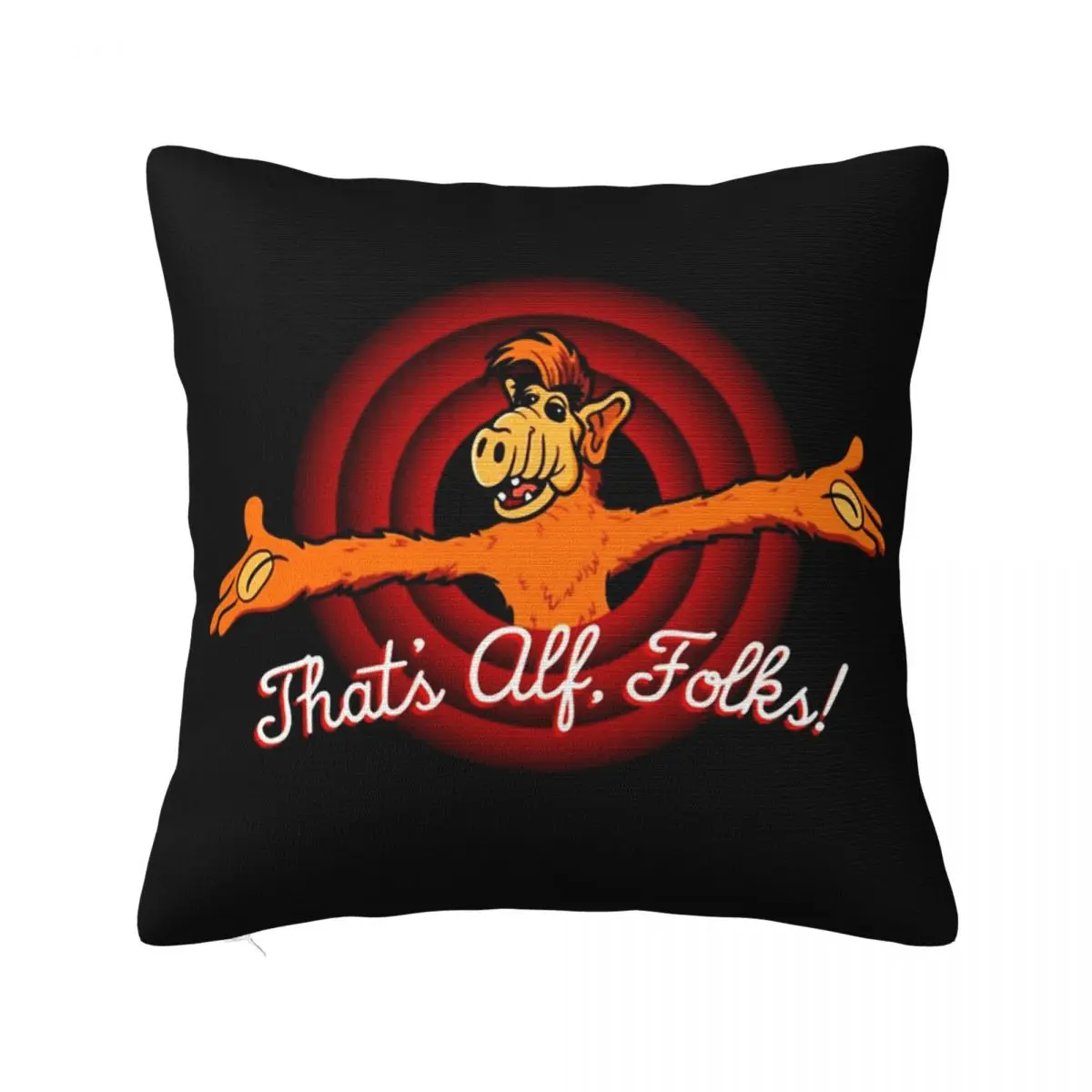 That's Alf Alien Life Form Poster Logo Square Pillowcase Pillow Cover Polyester Cushion Zip Throw Pillow for Home Living Room