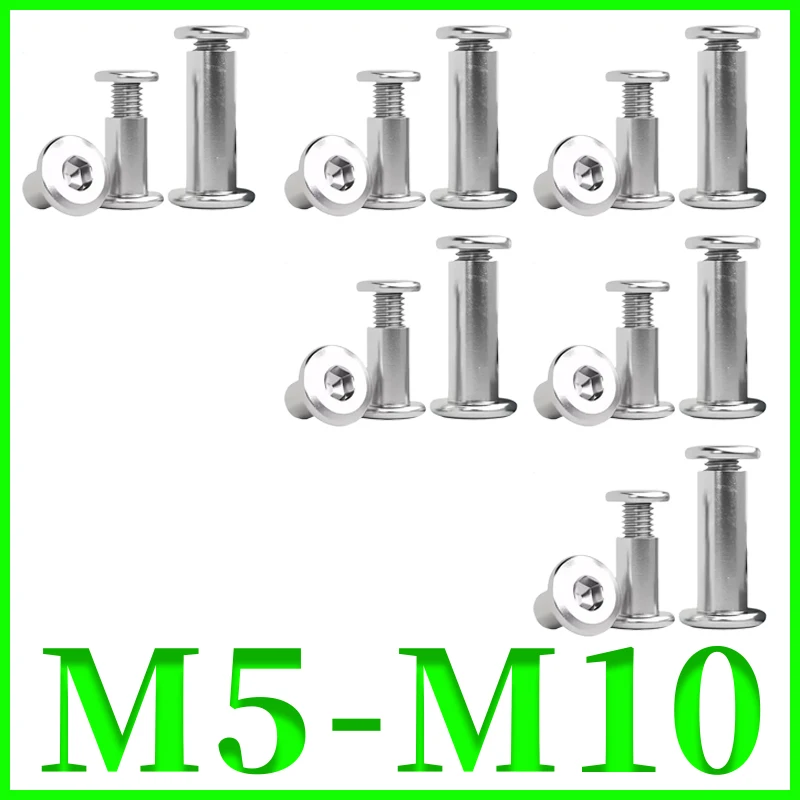 M3 M4 M5 M6 M8 M10 304 Stainless Steel Flat Hex Hexagon Socket Head Furniture Rivet Connector Insert Joint Sleeve Cap Nuts