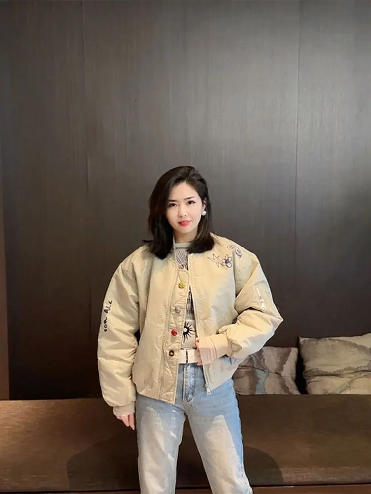 

Американский Sle Color Blo ort Baseball Jaet, женский весенне-осенний костюм 2024, новый летный костюм небольшого размера Jaet Commute Sle L...