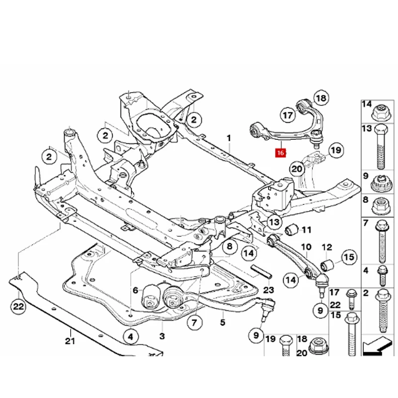 31126863785 31126863786  Upper lateral swing arm with rubber support left X5 X6 E70 E71 F15 3.0si 4.8i