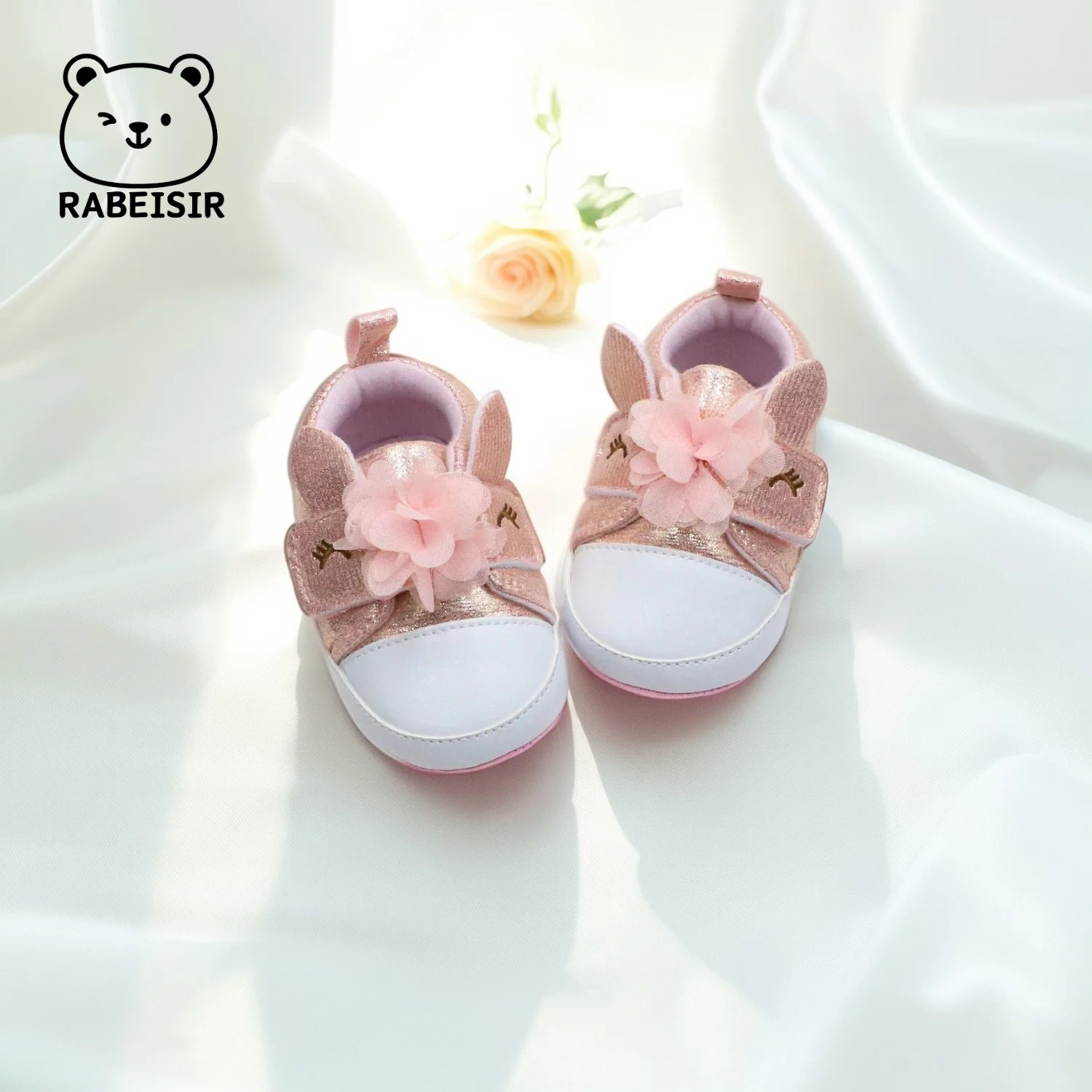 

RABEISIR Girls' Shoes Canvas Shoes Infant Walking Shoes 6-12-18 Moon Edition Anti slip Breathable