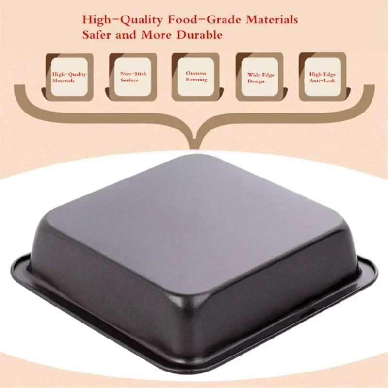 1PC  Nonstick Pans Square Cake Pan Metal Bread Baking Mold Microwave Oven Baking Tray Bakeware Kitchen Accessories Tool