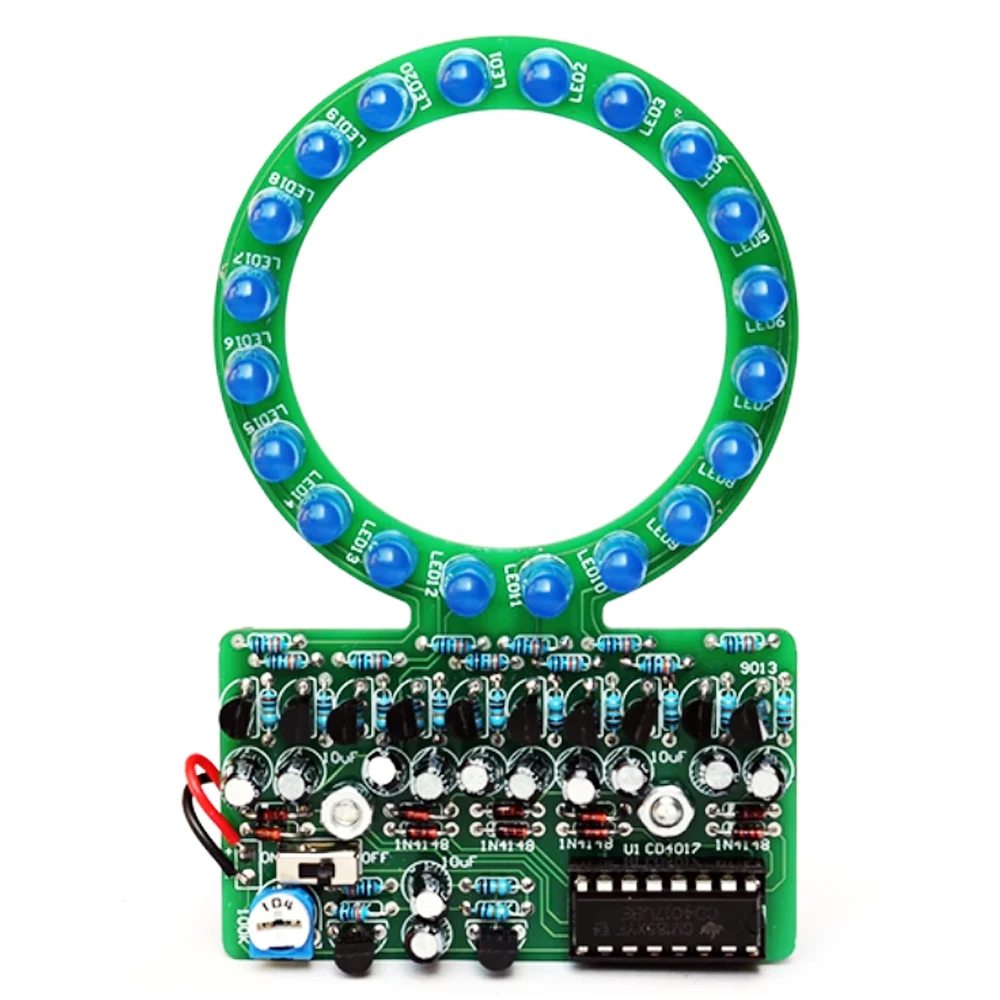 DIY Electronic Ring LED Flowing Water Light Making Kit DIY Welding Learning Set with Flowing Water Gradient Lamp Beads