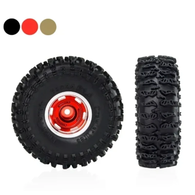 

4pcs 63mm 1.0" Metal Beadlock Wheel Tire Set For 1/18 1/24 RC Crawler Car TRX4M SCX24 AX24 FCX24 Upgrade Parts Accessories