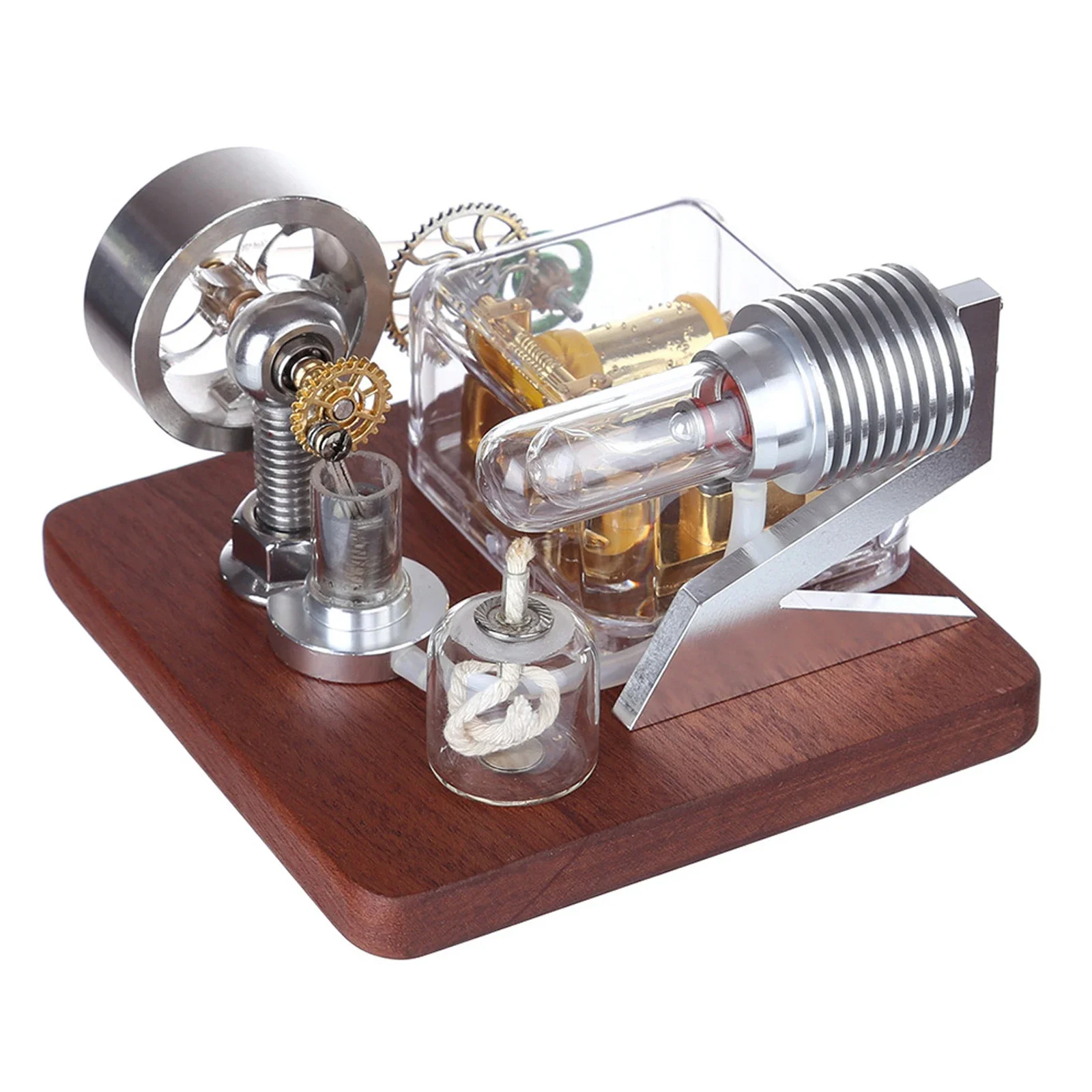 Vintage Hot Air Stirling Engine Music Box Model Antique Toy Collection High Quality Exquisite Model Ornaments Gift