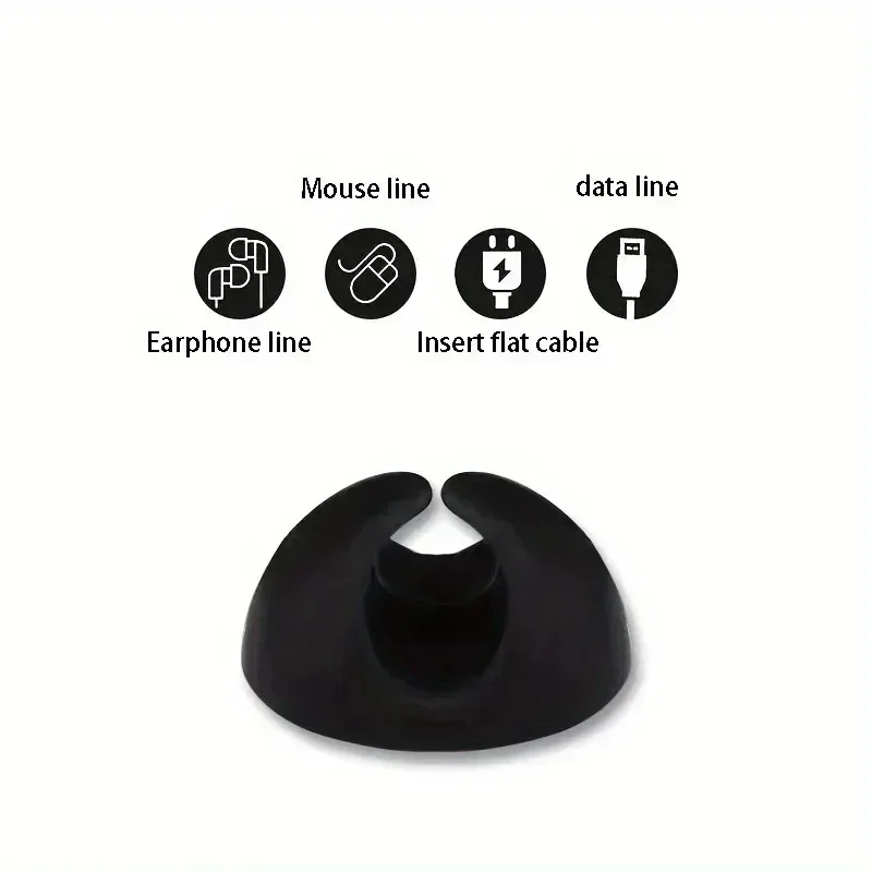 Rubber Mini Desktop Data Cable USB Type C Organizer for Smart Phone Headset Chargar 5/10/20PCS Cables Holder Protector Cable image 4
