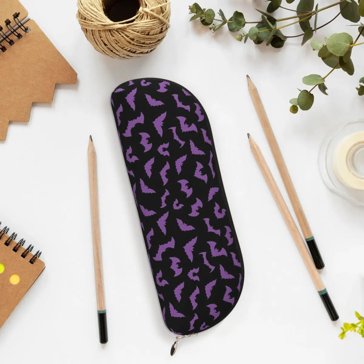 

Purple Bats Pastel Goth Candy Punk Pencil Case Pen Holder Storage Stationery Supplies Large Capacity Pen Box Pencil Bag