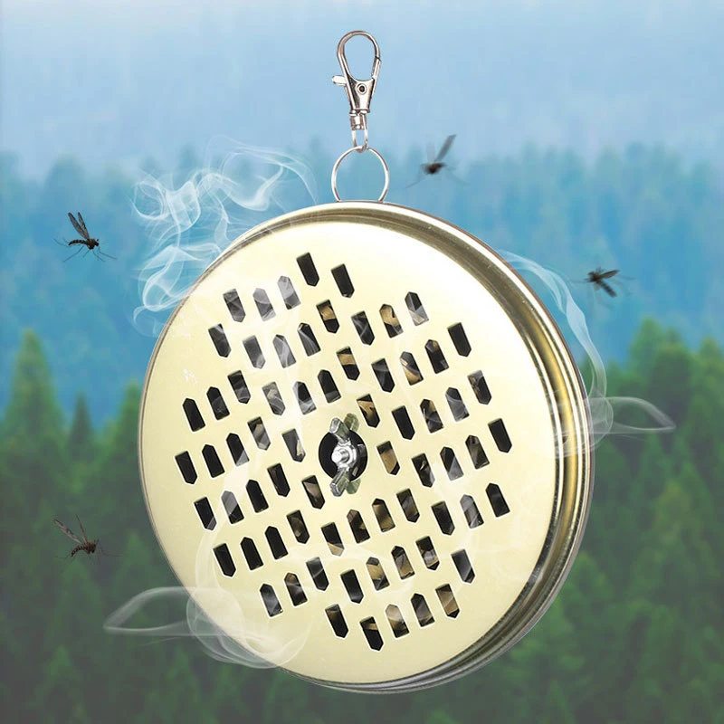 Outdoor Camping Portable Mosquito Coil Holder Tray With Lid Carry-on Hangable Mosquito Repellent Diffuser Incense Burner Case