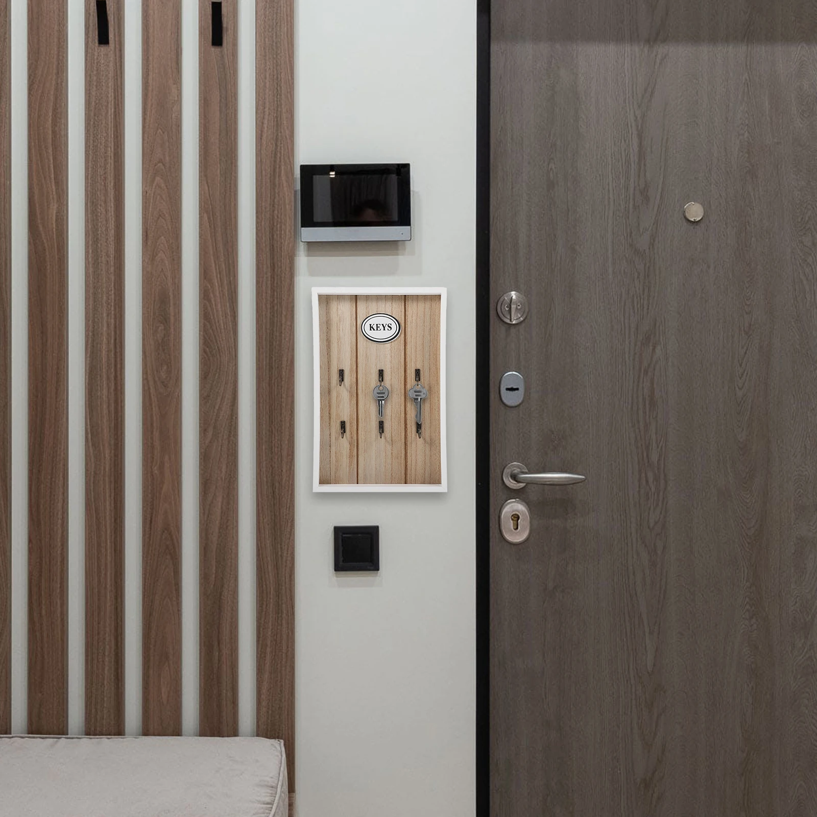 

1pc Key Hooks Decorations Hanging Storage Rack Keys Keychain Bamboo Office rustic shelf home storage organizer