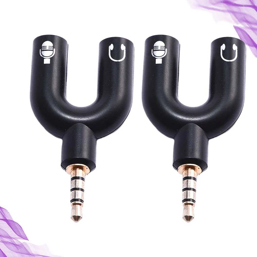 2 PCS Audio Adapter Head Y Splitter Cable Headphone Male to Female Converter for