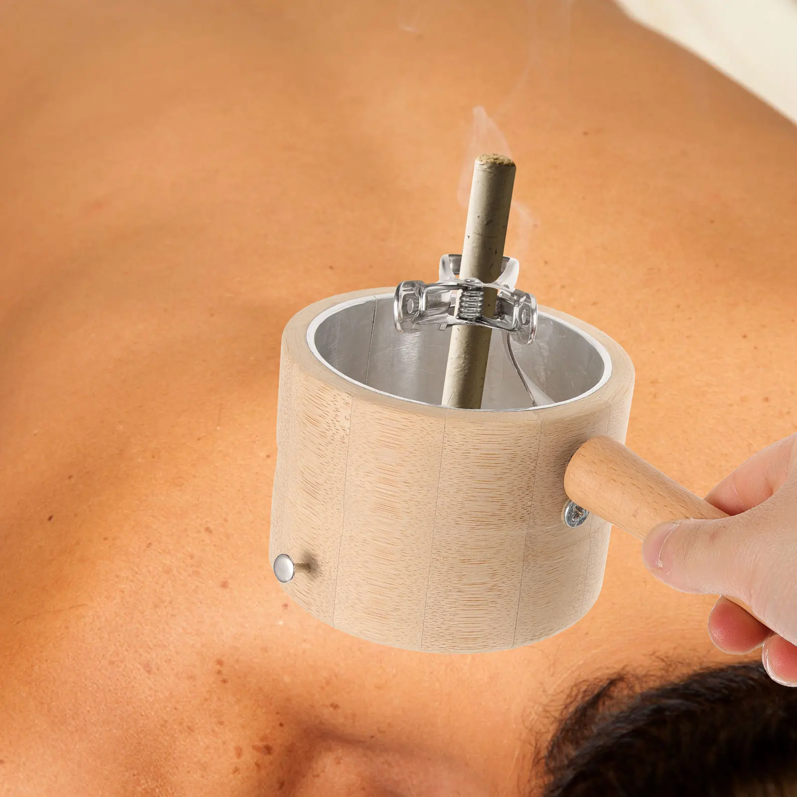 

Retro Moxibustion Burner Box Bamboo Metal Stick Holder Acupuncture Therapy Tool Joint Pain Relief Massage Accessory