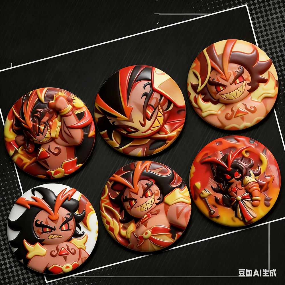 

Burning Spice Cookie Brooches Stylish Ornament Pins Exquisite Round Badge Bag Accessories Jewelry Gifts