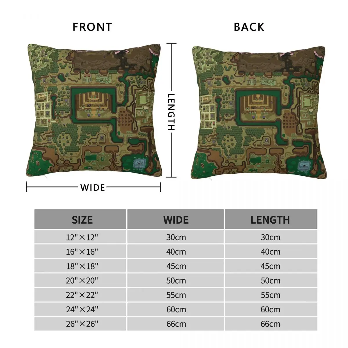 Dark World Map Square Pillowcase Polyester Linen Velvet Pattern Zip Decorative Throw Pillow Case Room Cushion Case