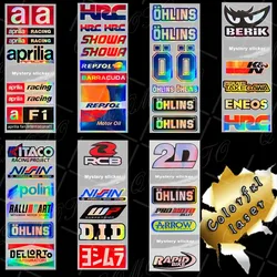 Pegatinas láser arcoíris para motocicleta, tira lateral para tanque, carenado para bicicleta, calcomanías para coche, Honda, Suzuki, Vespa, YAMAHA, Aprilia, Kawasaki