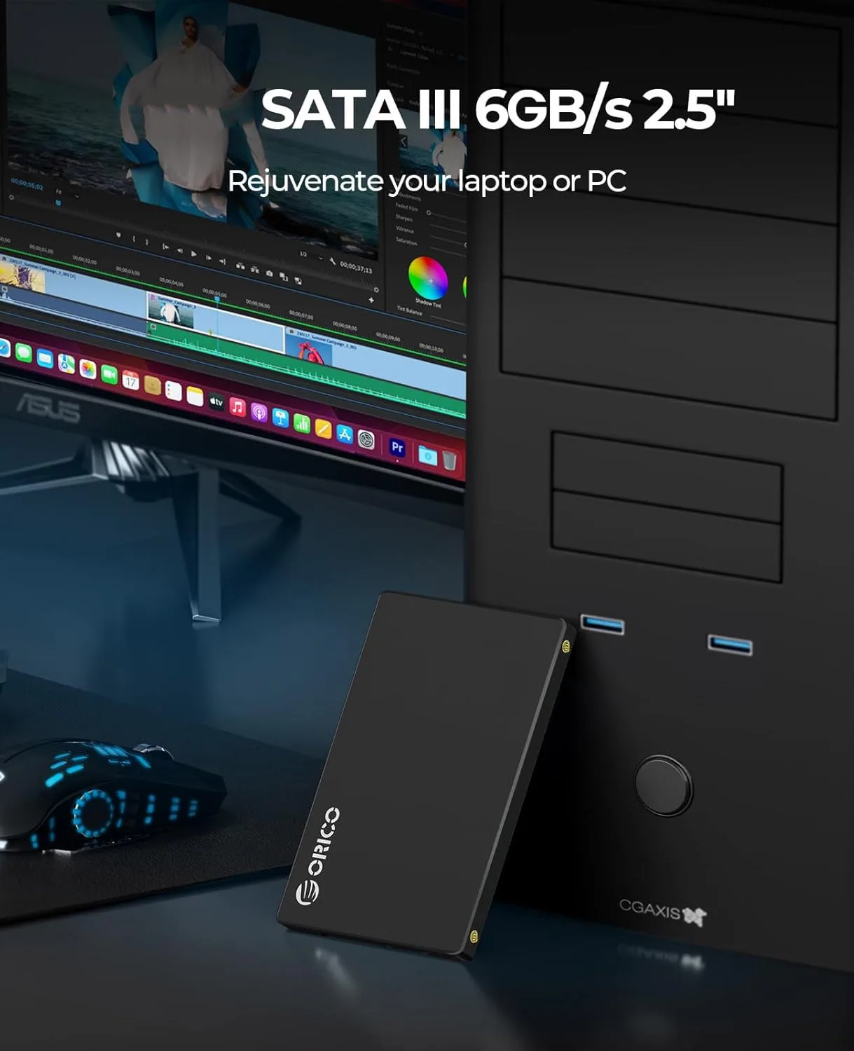 ORICO 1TB SATA SSD 2.5 Inch Internal Solid State Drive, Read Speed up to 500MB/s, SATA III 6Gbps for Desktop Laptop NAS DIY