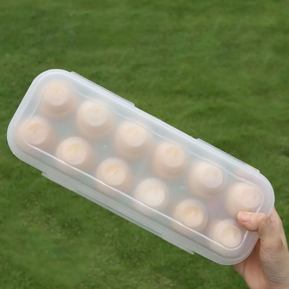 Practical Plastic 12/18 Grids Egg Tray Snap-on Anti-collision Egg Storage Box Transparent Stackable Fridge Egg Organizer Kitchen