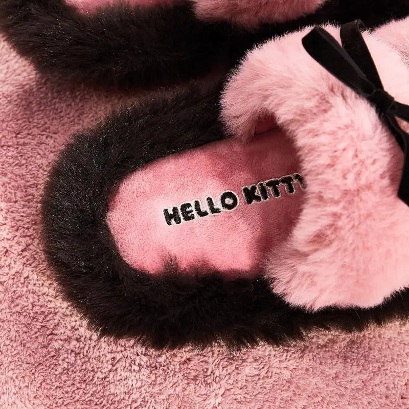 Sanrio Hello Kitty Slippers Exclusively Customized Autumn Winter Warmth Kawaii Cartoon Y2K Girly Sweet Cool Style Plush Slippers