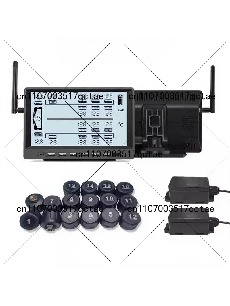 Automotive 6 8 12 16 22 Wheel Tire Pressure Monitoring System Sensor 12 Rounds 0-15 Bar for Trailer