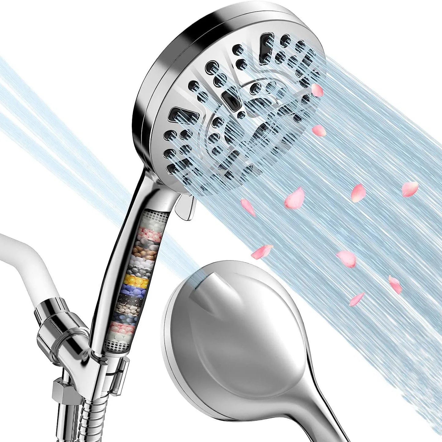 

10 Modes High Pressure Electroplating Handheld Shower High Quality Bathroom Shower Head with Spray Gun Back Water Outlet