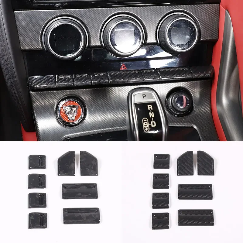 For Jaguar F-TYPE F Type 2013-2024 Real Carbon Fiber Car Central Control Button Switch Decorative Cover Interior Accessories LHD