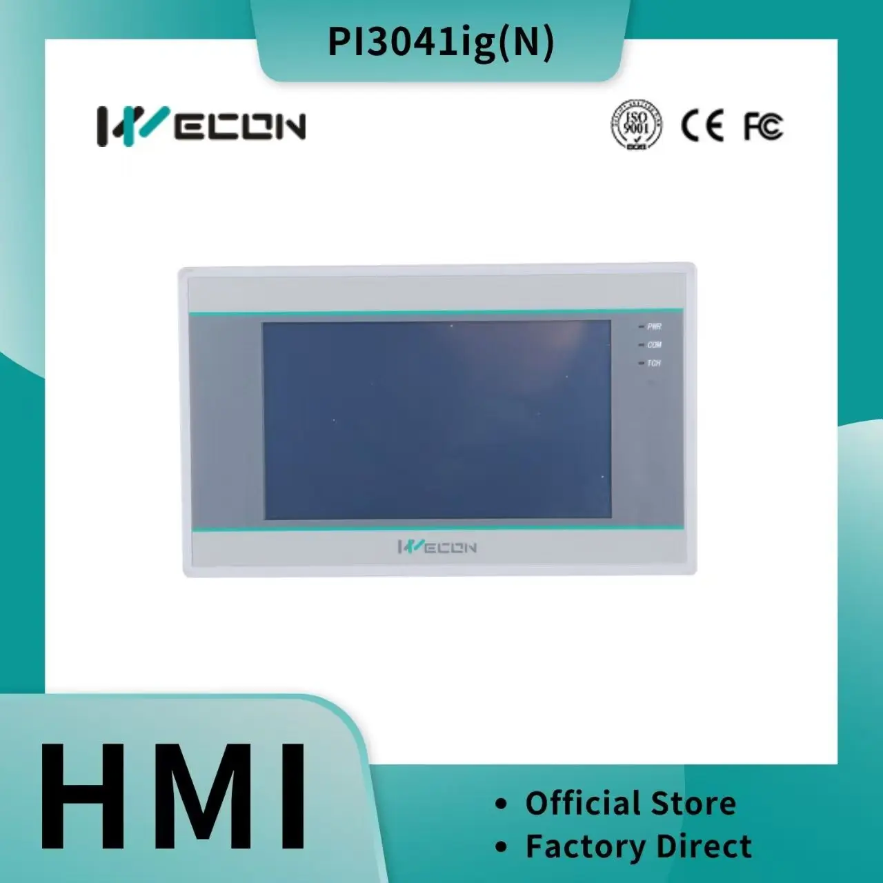 

Сенсорный экран HMI Wecon 4,3 дюйма PI3041ig(N) с двумя портами Ethernet