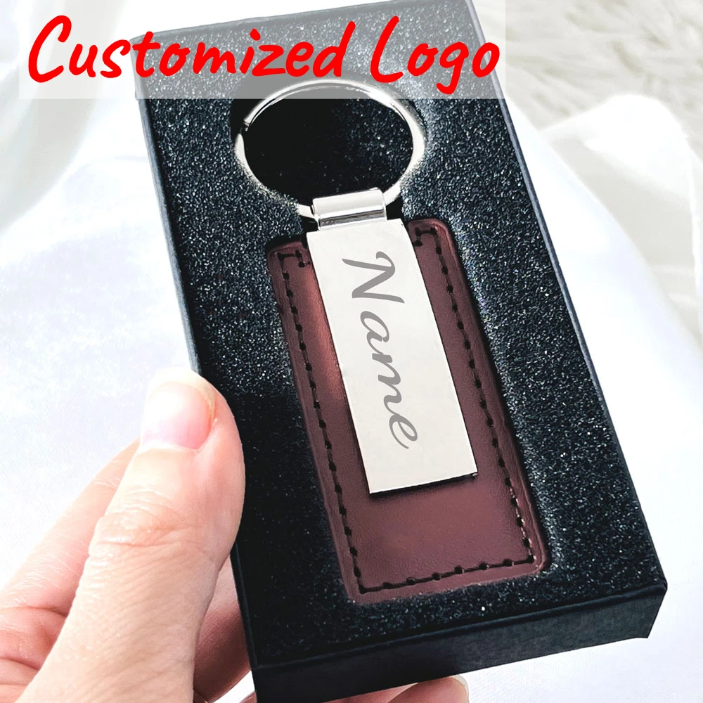 

Hot Custom Name Logo Metal Stainless Steel for Car Moto Keychain Men and Women Keyring Leather Engraved Engraving Key Chain Gift