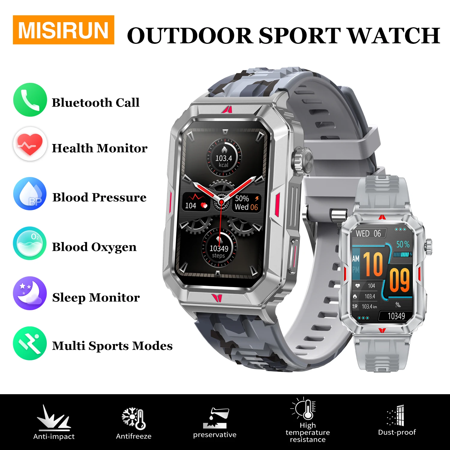 

Смарт-часы для занятий спортом на открытом воздухе, мужские, с Bluetooth-вызовами, голосовым помощником, мониторингом здоровья, водонепроницаемые, военного класса, фитнес-часы для женщин